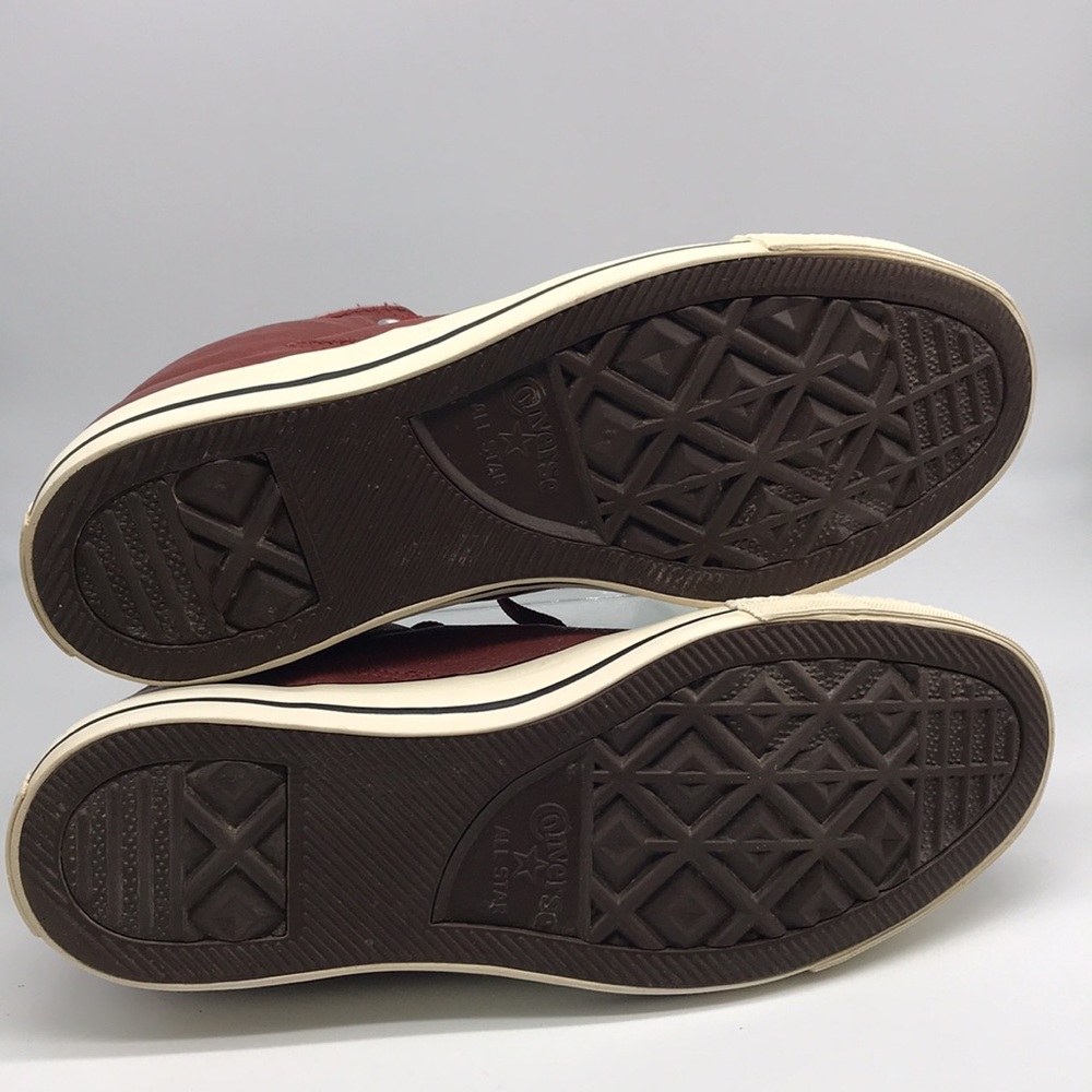 Converse All Star Street Hi Terra Red Leather Sneakers Men 8 Women 10 - Picture 9 of 9